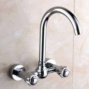 Two Holes Wall Mounted Faucet Rotatable Handles