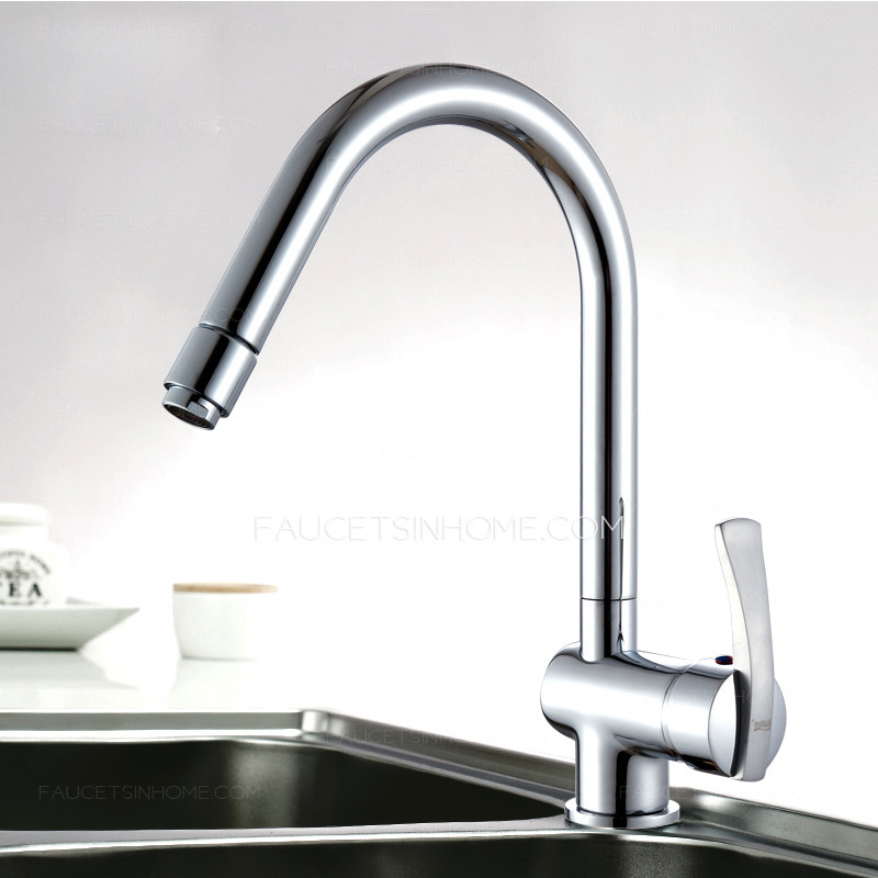 Modern Single Hole Kitchen Faucets Cold Hot Water 