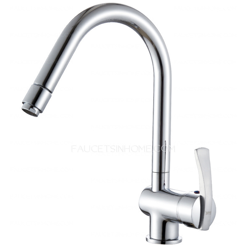 Modern Single Hole Kitchen Faucets Cold Hot Water 
