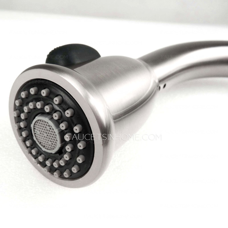 Rain Shower Brushed Finish Kitchen Faucets Pull Down