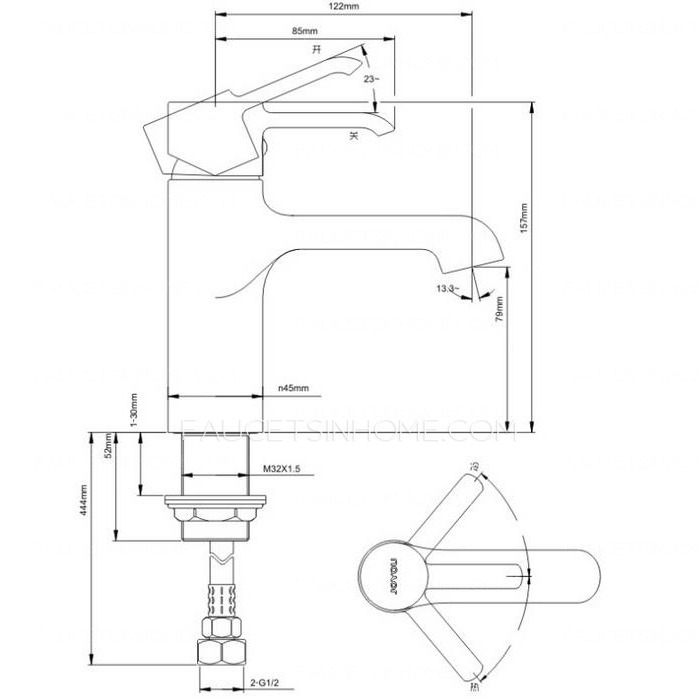 Simple Brass Contemporary Bathroom Sink Faucets