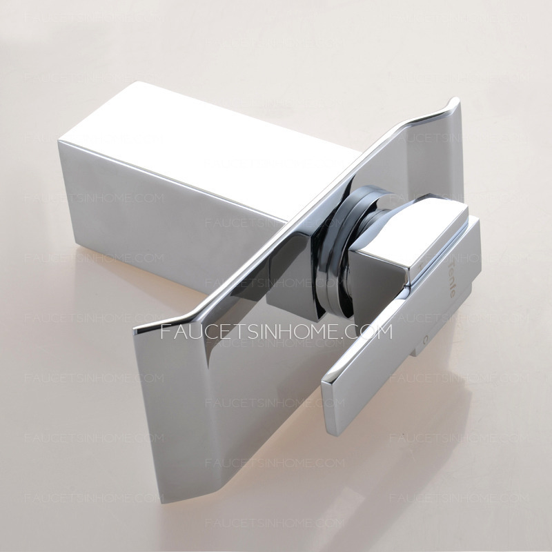 Waterfall Bathroom Sink Faucets Electroplated Finish 