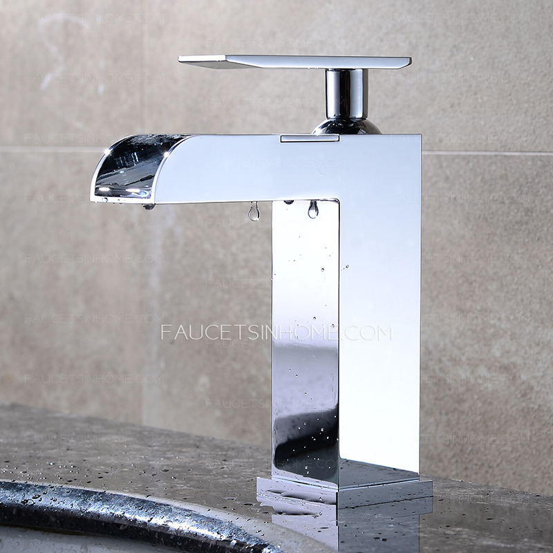 Designed Waterfall Faucets For Bathroom Sinks