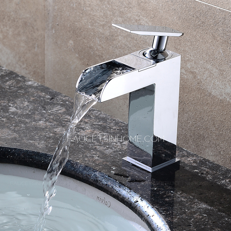 Designed Waterfall Faucets For Bathroom Sinks