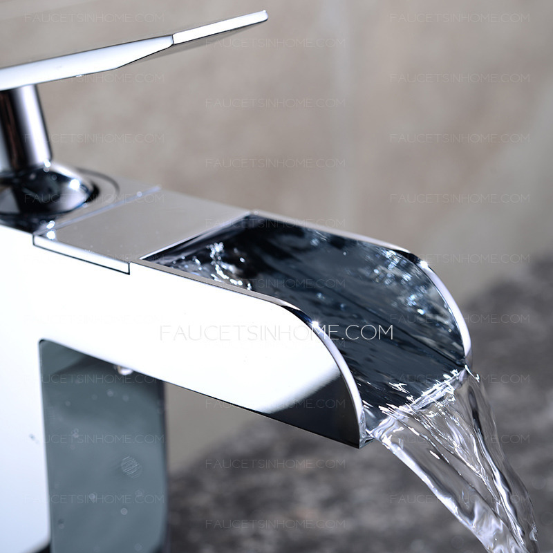 Designed Waterfall Faucets For Bathroom Sinks