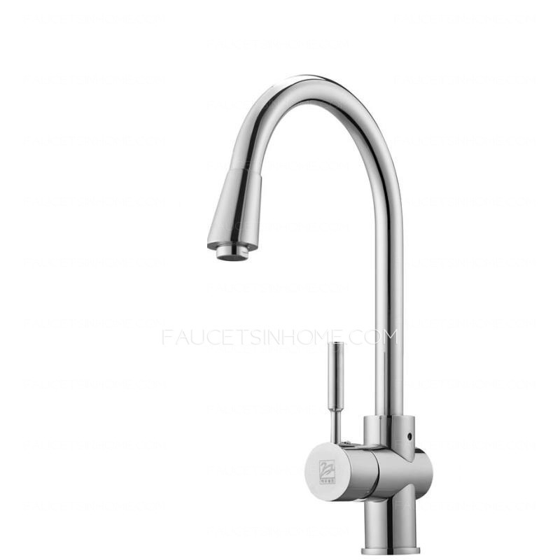 Single Faucet Kitchen Refined Brass Rotatable 