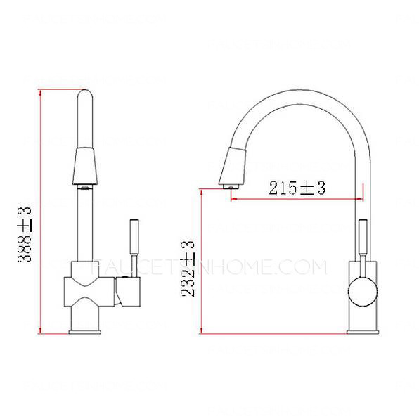 Single Faucet Kitchen Refined Brass Rotatable 