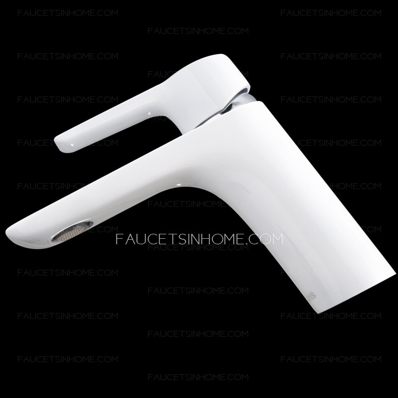 Elegant White Faucet Types Bathroom Brass Faucet 