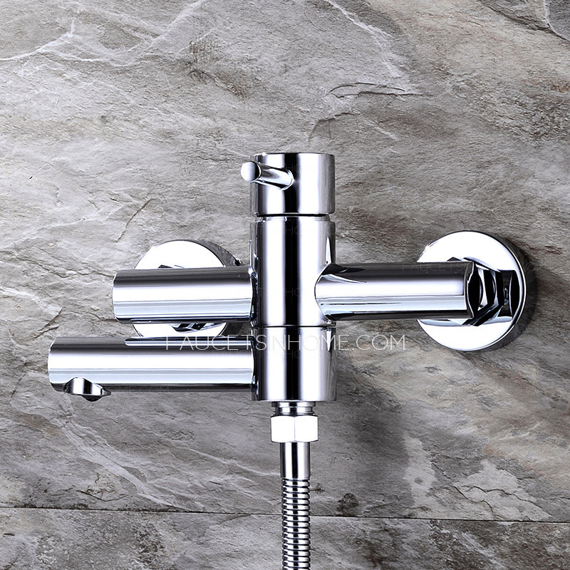 Rotatable Bathtub Faucet Dripping Chrome Finish 