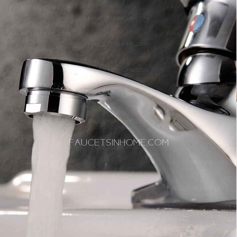 Brass Bathroom Sink And Faucet Combo Two Holes 