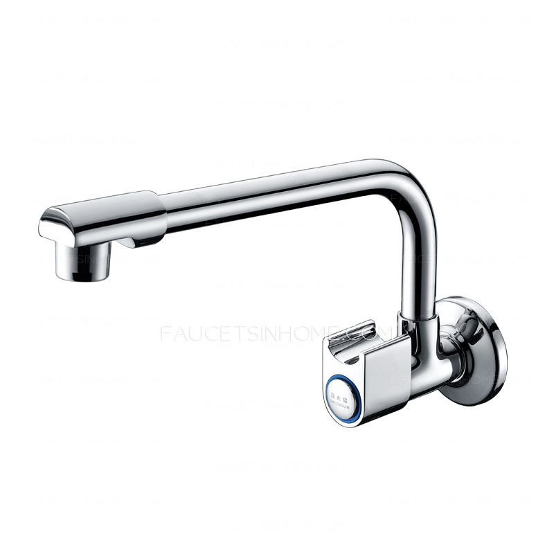 Rotatable Whole Copper Wall Kitchen Faucets Cold Water 