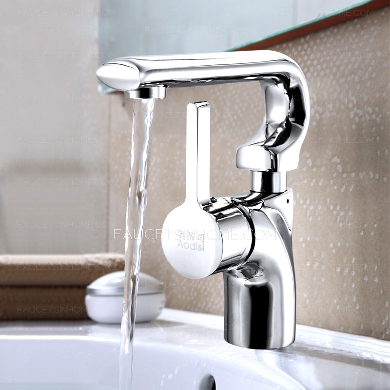Silver Chrome Vessel Faucet One Hole Rotatable 