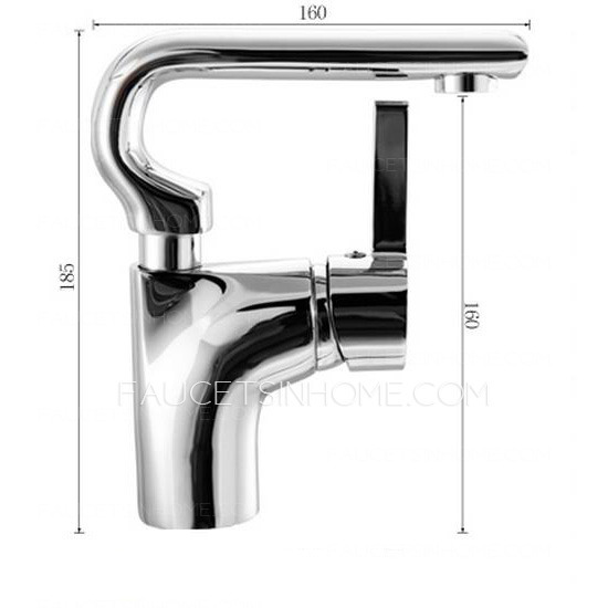 Silver Chrome Vessel Faucet One Hole Rotatable 