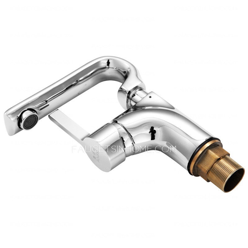 Silver Chrome Vessel Faucet One Hole Rotatable 