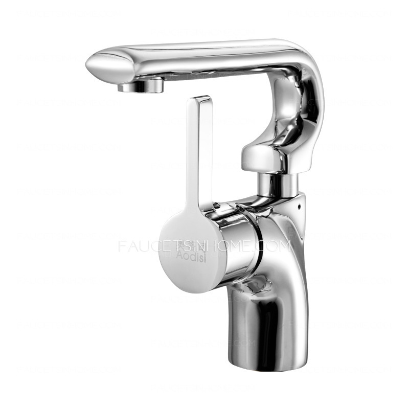 Silver Chrome Vessel Faucet One Hole Rotatable 