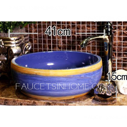 Blue Vessel Sink Porcelain Beautiful Night Sky 