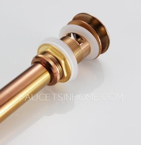 Rose Gold Polished brass Bouncing Type Drainer With Spillway Hole