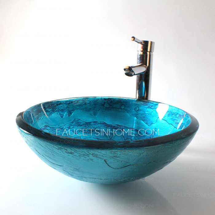 Cobalt Blue Vessel Sink Thicken Mediterranean Style