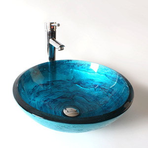Cobalt Blue Vessel Sink Thicken Mediterranean Style