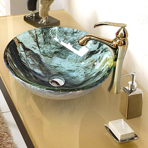 Glass Vessel Sinks Modern Colored Glazed