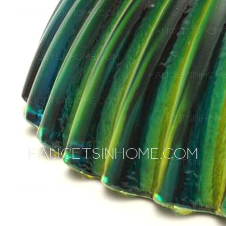 Art Glass Vessel Sinks Shell Shape Blue and Green