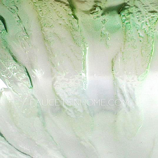 Clear Glass Vessel Sinks Lotus Leaf Shape Green