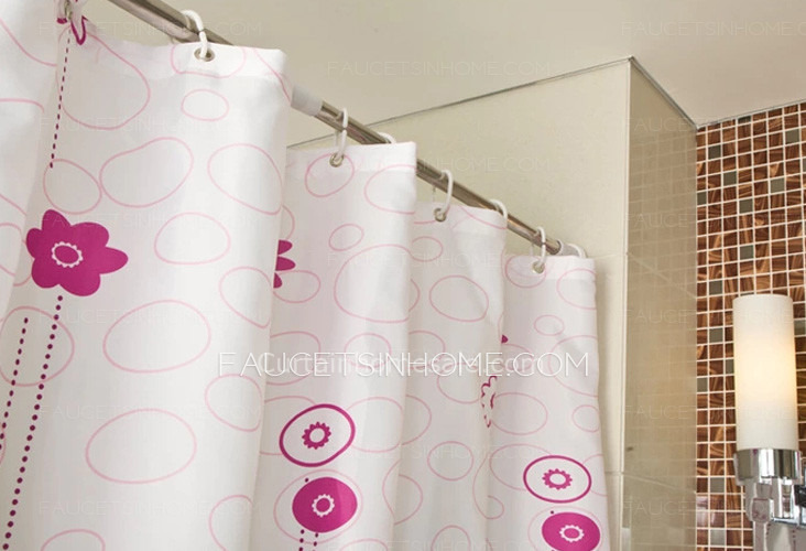 Funky Kids Shower Curtain And Waterproof Floral Print Purple