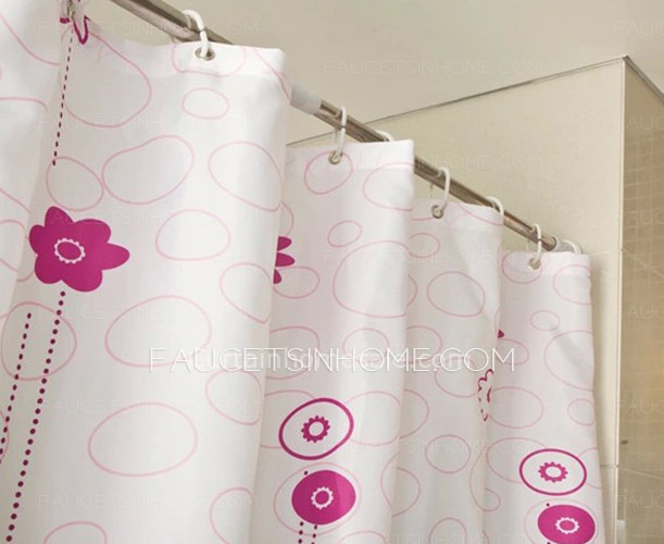 Funky Kids Shower Curtain And Waterproof Floral Print Purple