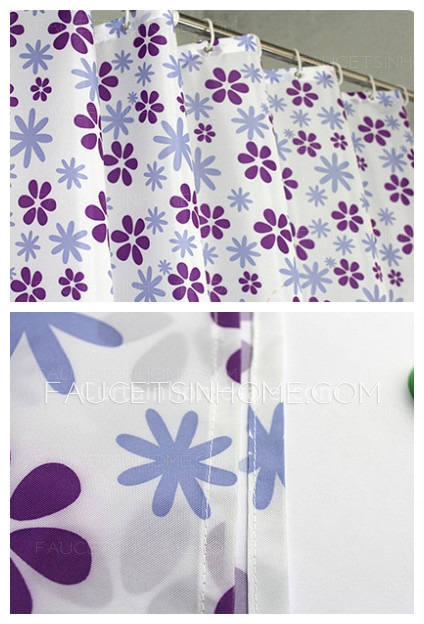 Japanese Purple Floral Unique Shower Curtain And Waterproof