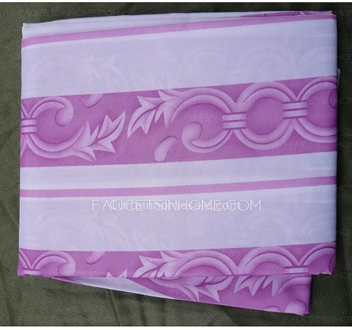 Affordable Striped Print Purple Color Ruffle Shower Curtain