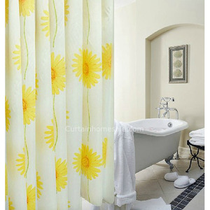 Modern Print Yellow Color Modern Shower Curtain