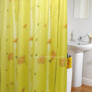 Victorian Waterproof Yellow Color Christmas Shower Curtain