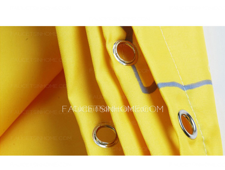 Wholesale Print Waterproof Yellow Color Luxury Shower Curtain