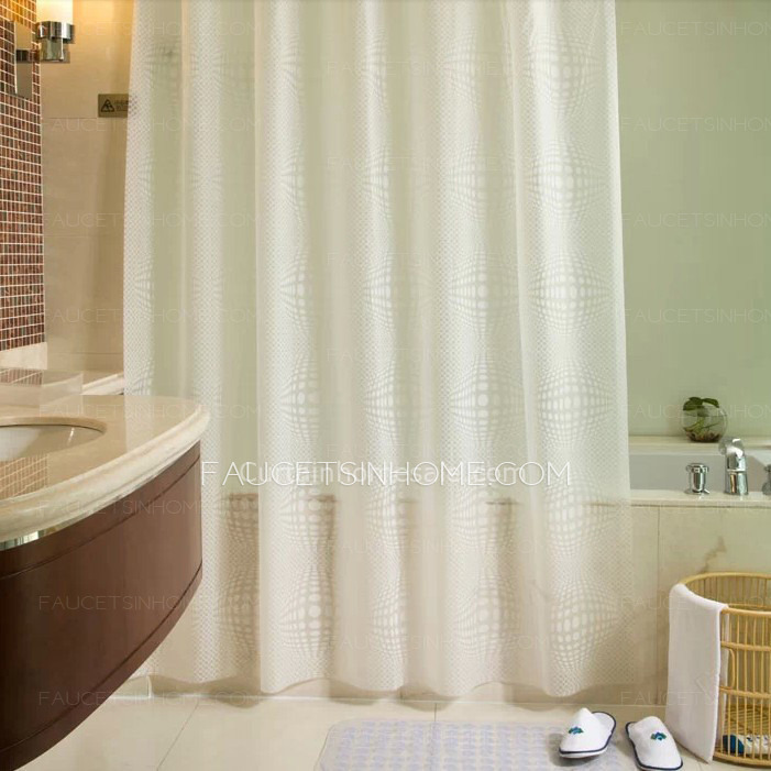 Contemporary White Color Patterned Elegant Shower Curtain