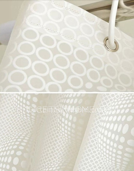 Contemporary White Color Patterned Elegant Shower Curtain