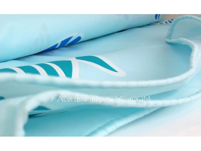 Elegant Baby Blue Color Patterned Decorative Shower Curtain