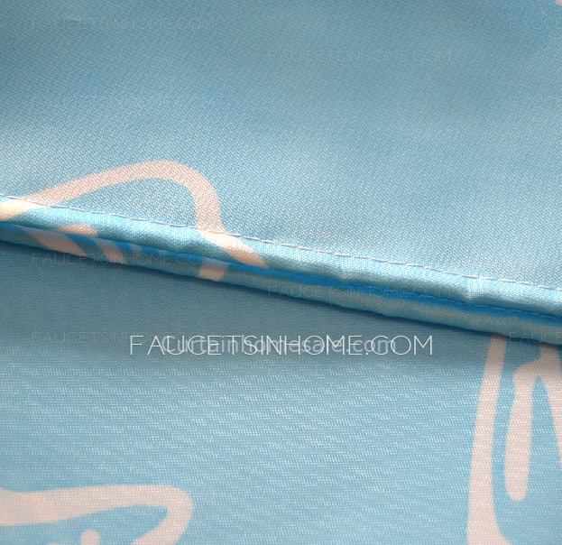 Monogrammed Shower Curtain With Waterproof Baby Blue Print