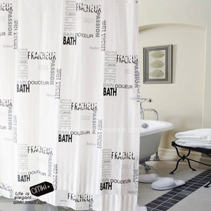 Primitive Print Black Color Cool Wrap Around Shower Curtain