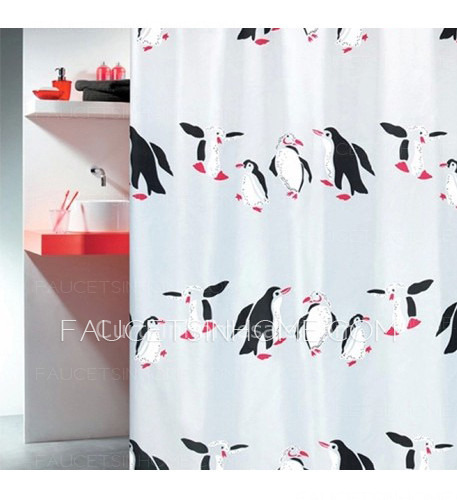Inexpensive Animal Print Black Color French Country Shower Curtain