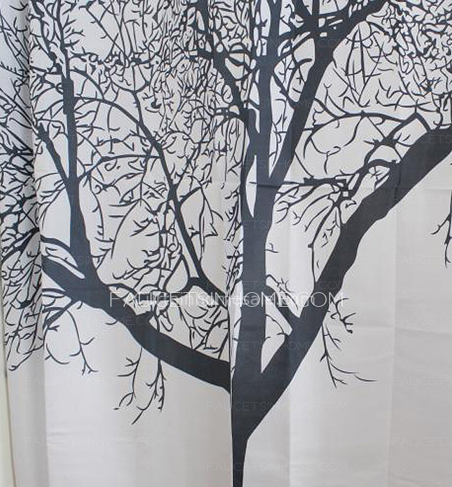 Luxury White Color Patterned Toile Pocket Shower Curtain