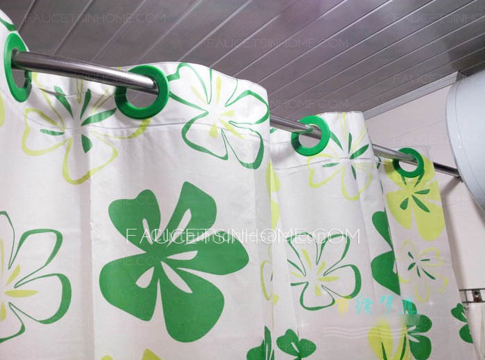 Unique Floral Green Color Extra Long Shower Curtain