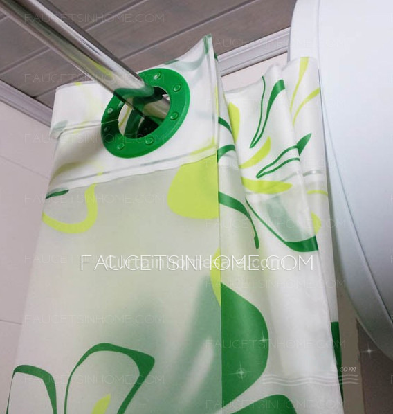 Unique Floral Green Color Extra Long Shower Curtain