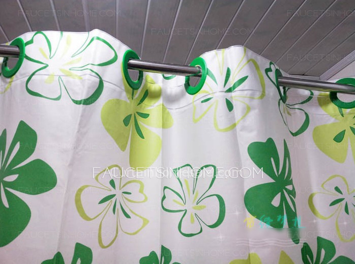 Unique Floral Green Color Extra Long Shower Curtain