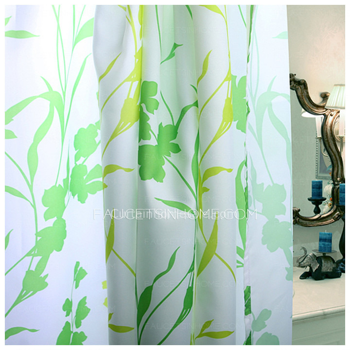 Inexpensive Leaf Green Color Country Shower Curtain