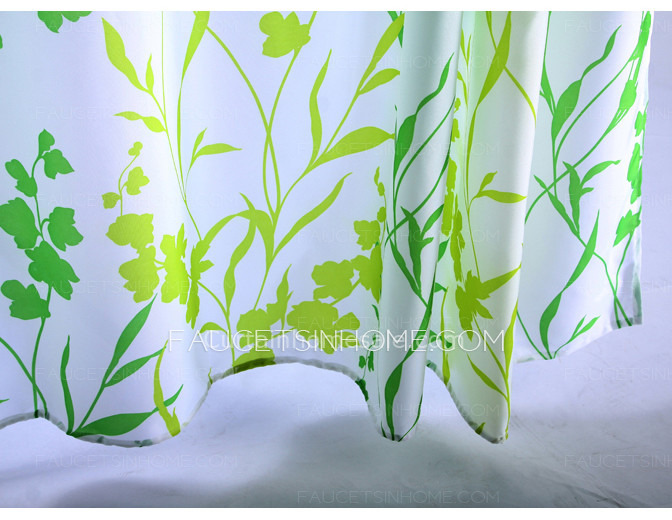 Inexpensive Leaf Green Color Country Shower Curtain