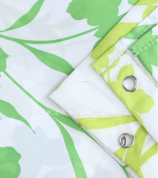 Inexpensive Leaf Green Color Country Shower Curtain