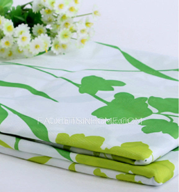 Inexpensive Leaf Green Color Country Shower Curtain