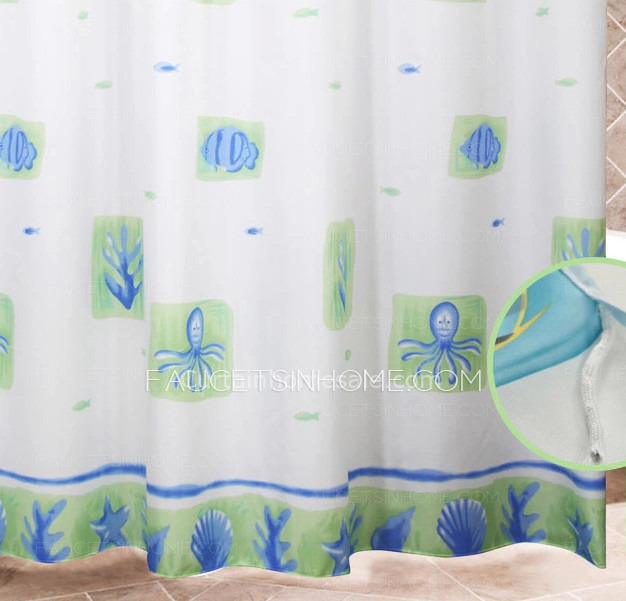 Waterproof  White Color Animal Stylish Vinyl Shower Curtain