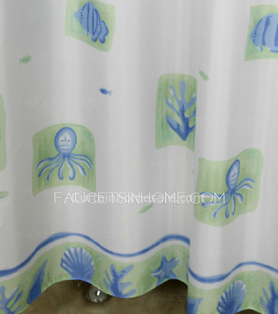 Waterproof  White Color Animal Stylish Vinyl Shower Curtain