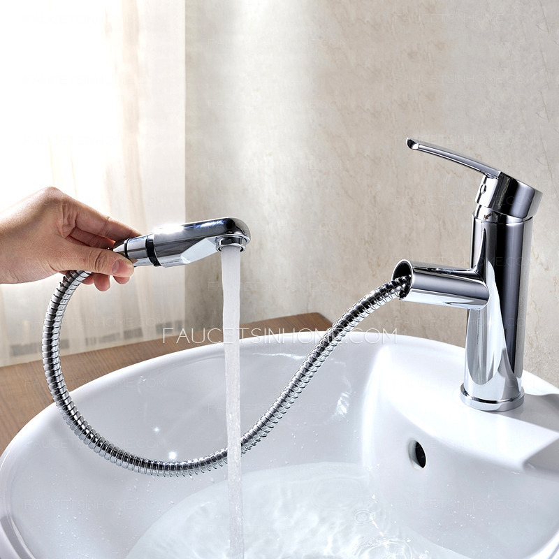 Bathroom Faucets Modern Chrome Pullout Spray